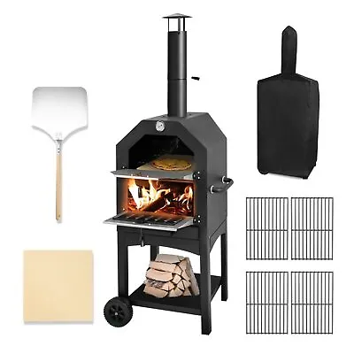 Outdoor Portable Pizza Oven Wood Fired Oven W/ Waterproof Cover Pizza Maker • $219.99