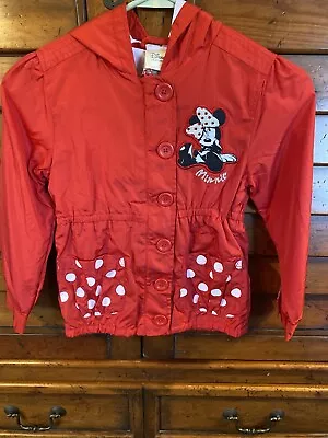 Nwt Disney Store Minnie Mouse Rain Jacket With Hood Size Xs 5/6 • $22.99