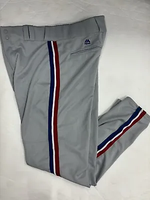 Montreal Expos￼ Majestic  Relaxed Fit Baseball Pants Men's Large Grey 36x33 • $37.99