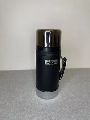 Vintage Aladdin Stanley Thermos No. A-1350B 24 Oz. Wide Mouth W/ Handle Black • $19.95