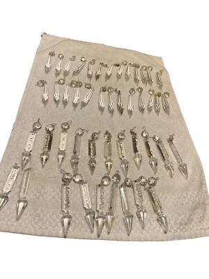 $60 • Buy Lot Of Vintage Crystal Spear Chandelier Glass Prisms