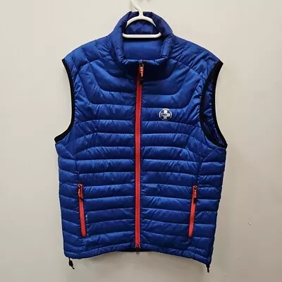 Ralph Lauren RLX Golf Gilet Mens Size Large Down Puffer Blue Bodywarmer Vest • £79.99