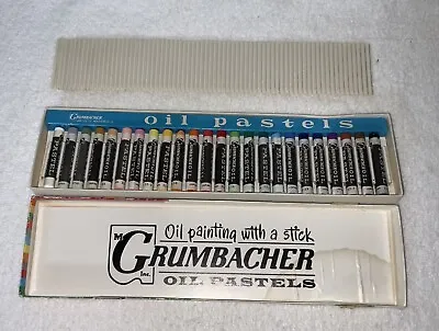 Vintage Grumbacher Oil Pastels 22-24 Set Of 24 Artists Size Complete In EUC • $44.99