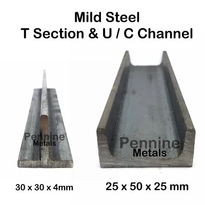 Mild Steel T SECTION & Mild Steel C CHANNEL U Section Bandsaw Cut & Specials  • £5.45