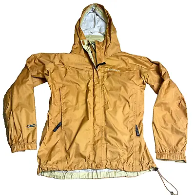Marmot Size M Women Orange Full Zip Waterproof Breathable Hooded Rain Jacket MED • $20.95