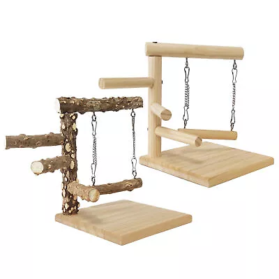 Bird Play Stand Cockatiel Playground Parrot Wood Perch Gym Toy Wood Parrot Stand • $25.47