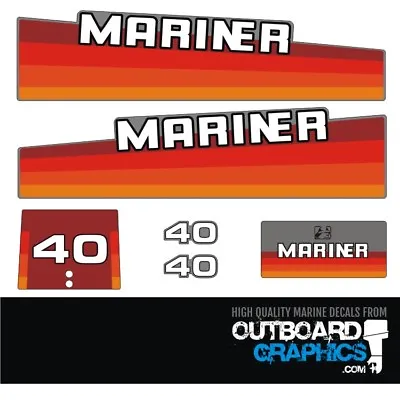 Mariner 40hp Rainbow Outboard Engine Decals/sticker Kit • $41.94