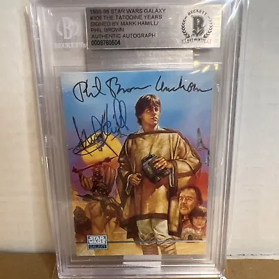 Star Wars Mark Hamill & Phil Brown Signed Card Luke & Uncle Owen Super Rare Card • $1200