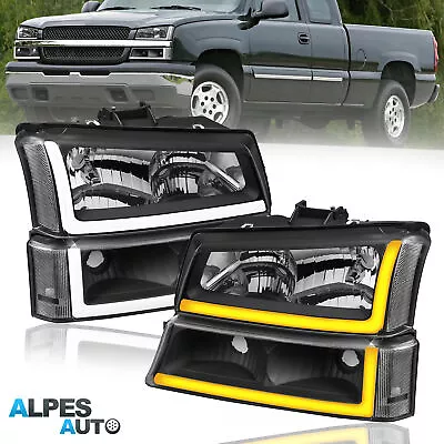 2PCS LED DRL Headlights Sequential Signal For 03-06 Chevy Silverado 1500/2500HD • $163.79