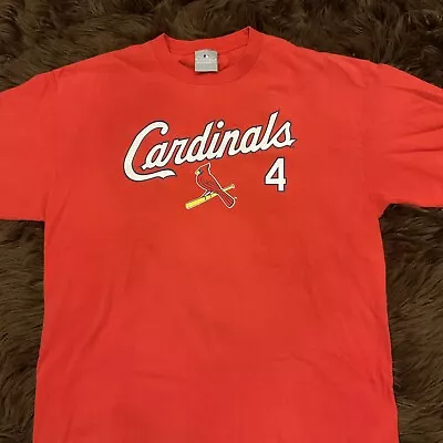 Yadier Molina Shirt MLB GENUINE Large/Extra Large L/XL Red #4 Single Stitch • $30