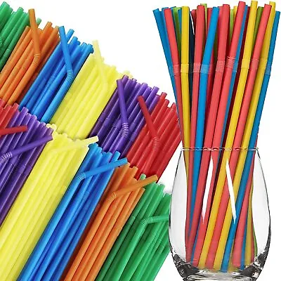 1000x Plastic Flexible Straws Bendy Black Recyclable Drinking Cocktail Straws UK • £7.96