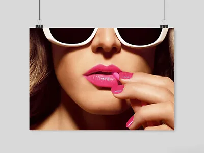 Salon Spa Poster Health Beauty Nails Sunglasses Makeup Lips Print A4 A3 Size • £8.95