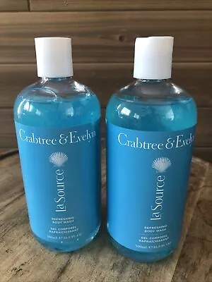 (2) Crabtree & Evelyn LA SOURCE Refreshing Body Wash Shower Gel 16.9 Oz • £38