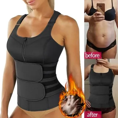 $19.79 • Buy Gym Waist Trainer Sauna Sweat Vest Tummy Control Girdle Slimming Body Shaper AU