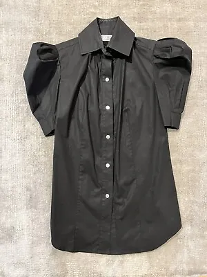 Charles Nolan Black Puff Sleeve Blouse - Size 2 • $14.97