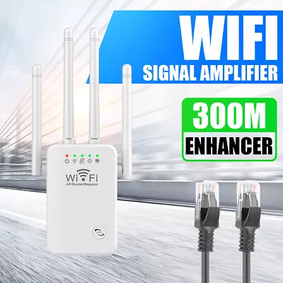 300m Wifi Extender Repeater Wireless Router Long Range Network Signal Booster UK • £13.99