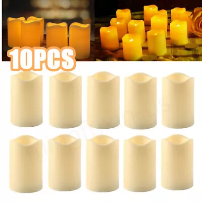 10PCS 4.5  Flickering Flameless Pillar Candle Lights LED Tea Lights Party Decor • $29.99