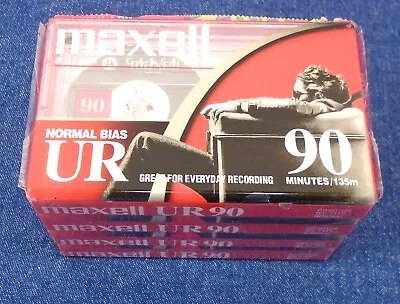 4 Maxell UR90 Normal Bias 90 Minutes Audio Cassettes Sealed New • $12.95