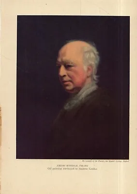£6.80 • Buy Overlooked Vintage Art Print - Jeremy Bentham, Portrait In Oils By Andrew Geddes