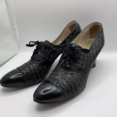 Vintage/Antique Walk-Over Lace Up Women’s Shoes Black Heels • $128.19