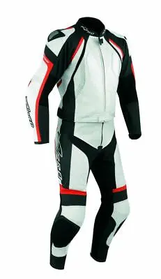 Track Suite Leather 2 Pc Race Motorcycle Racing CE Armour Hi Quality Red • $251.29