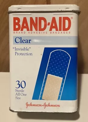 Vintage Johnson & Johnson Band-Aid Clear Strips Tin Box • $6.95