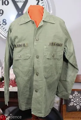 US Vietnam War Theater Made Fatigue Jungle Jacket Shirt OG107 Sateen J505 • $80