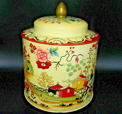 Canister VTG Murray-Allen Regal Crown Candy Tin With Lid Made In England. • $30.99