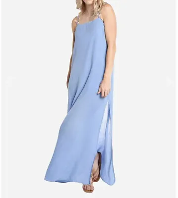 $60.80 • Buy Solid & Striped X Staud The Calico Maxi Dress Gauze Sky Blue Sz M