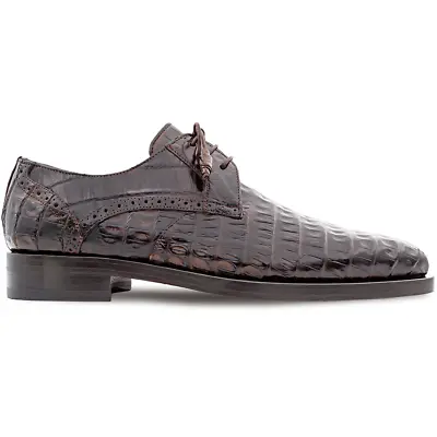 Mezlan Golfo Plain Toe Crocodile Derby Brown (4967-F) • $795