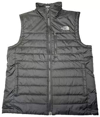 EUC The North Face Puffer Vest Primaloft Mens Medium M Full Zip Black • $59.99