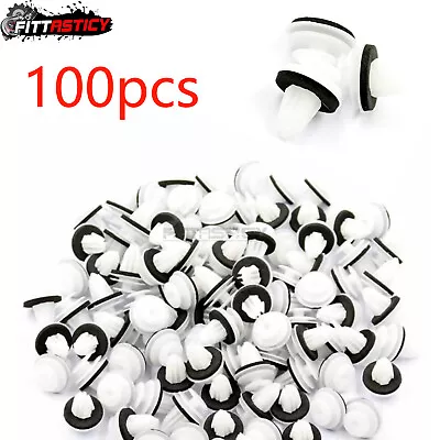 100pcs Plastic Rivet Car Door Trim Retainer Clips 9mm Hole For Honda Mitsubishi • $5.99