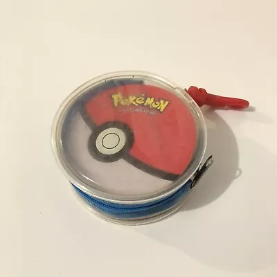 VINTAGE 1999 POKEMON Round Playing Cards In Round Zipped Pouch W/ Red Clip • $12