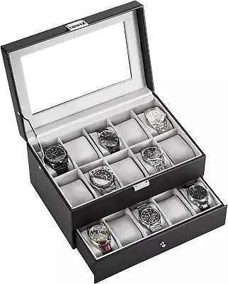 Caja Para Relojes De Hombre Estuche Para 20 Relojes Organizador Relojes Hombres • $52.91