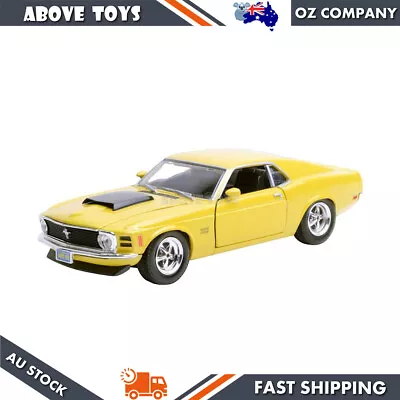 1:24 Scale 1970 Ford Mustang Boss 429 Yellow Diecast Car Model Hobby Collection • $51.99