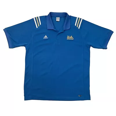 Adidas UCLA Bruins Polo Shirt Mens XL Extra Large Blue Climalite Golf • $16.95