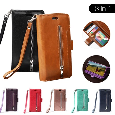 $16.88 • Buy Wallet Case For IPhone 5 6 7 8+ X XR XS 11 12 13 14 Leather Zip Flip Stand Cover
