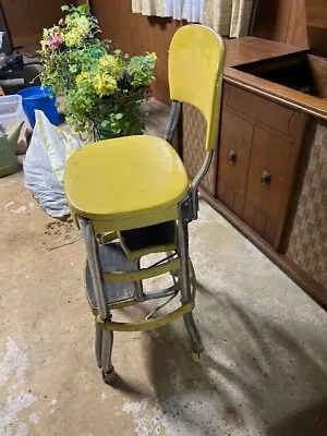 Vintage Cosco Step Stool Chair Yellow • $89