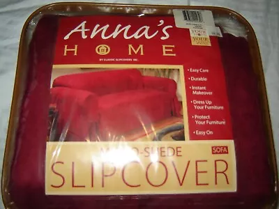 New Red Micro-Suede Anna's Home Loveseat 1-Piece Fitted Furniture Slipcover • $26