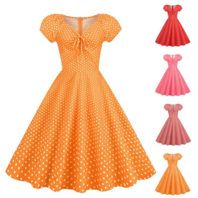$31.10 • Buy Womens 50s 60s Retro Rockabilly Party Dress Evening Party Swing Skater Dresses