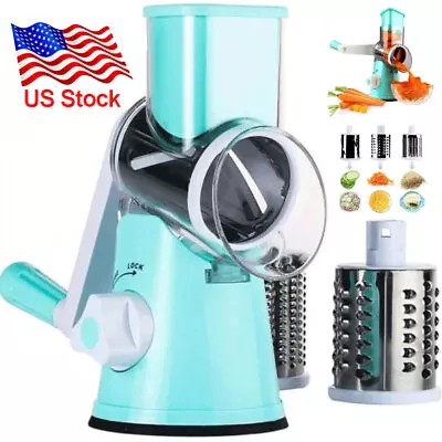 Rotary Cheese Grater -Manual Vegetable Slicer With Stainless Steel Peeler • $15.85