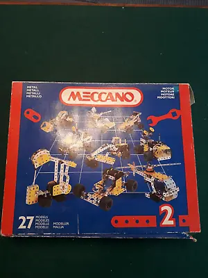 Vintage Meccano Set 2 Metal Construction Kit 27 Models • £28