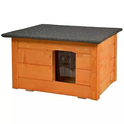 Waterproof Dog Kennel Insulated Spruce Wood Pet House Outdoor Roof Opening Solid • £101.69