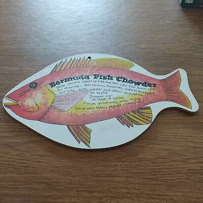 Vintage Bermuda Fish Chow Red Snapper Cutting Board Made In England Beach Ocean • $19.99