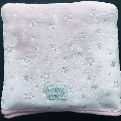 Baby Mink Star Baby Blanket Pink Silver Single Layer Plush • $6.99