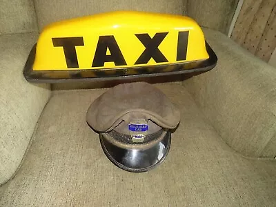 $225 • Buy VINTAGE 1930s 40s   BLUEBIRD CAB   TAXI DRIVER HAT CAP With COOL ENAMELED BADGE