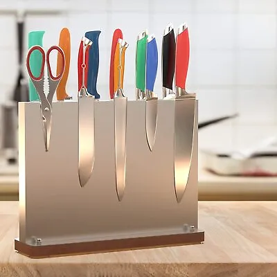 Magnetic Knife Block Holder Stainless Steel Knife Block For Modern Kitchen • $35.99