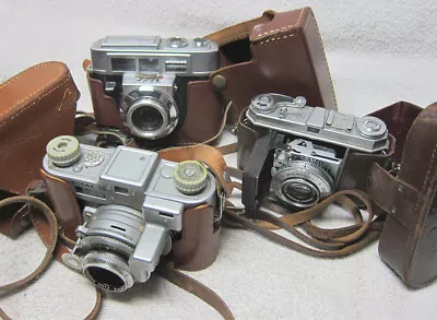 THREE NICE Vintage Antique 35mm Cameras - KODAK 35 Motormatic 35F & Retina Ia • $96.95