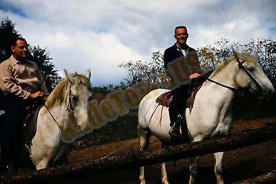 Vtg 1950's Slide Men On Horseback Horse Saddle Blanket X1O027 • $5