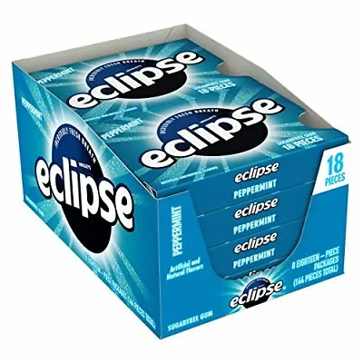 ECLIPSE Peppermint Sugar Free Chewing Gum 18 Pieces (8 Packs) • $18.90